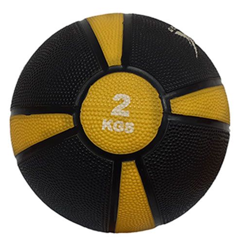 FTX-1212-2kg Медбол 2 кг, черный с желтым